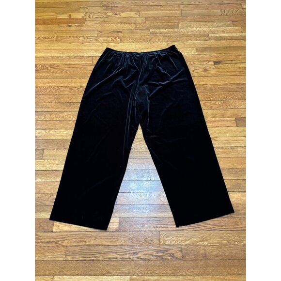 Patra Womens Black Velvet Pull On Pants Plus Size 3X Elastic Waist Soft Comfy - Picture 5 of 5